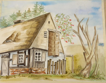 Aquarelle Bauernhaus